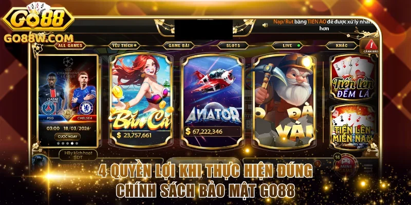 4 quyền lợi khi thực hiện đúng chính sách bảo mật Go88